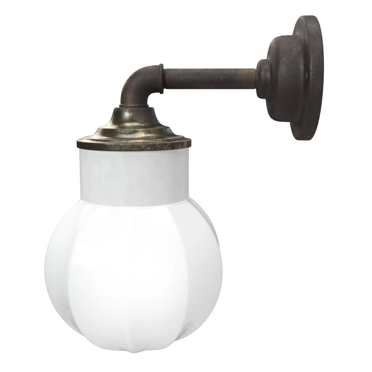 Opaline Glass Porcelain Industrial Wall Lamp PBR 3D Model_04